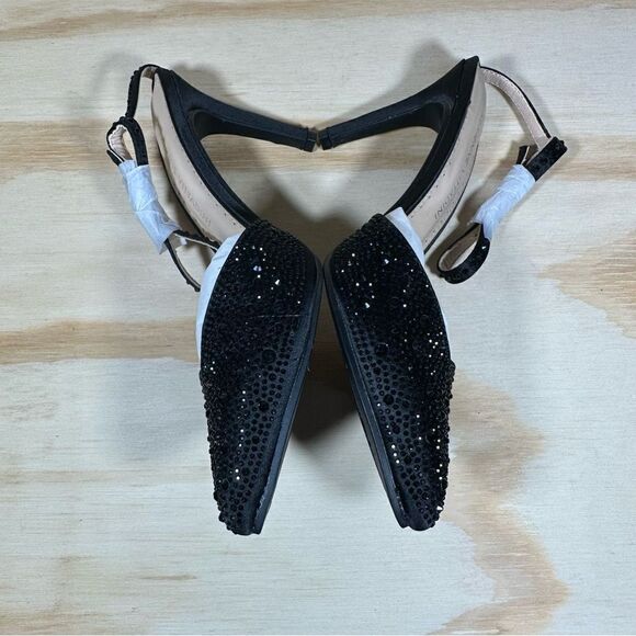 New Adrienne Vittadini Norena Black Embellished Heels Women’s Size 7 - Picture 3 of 9